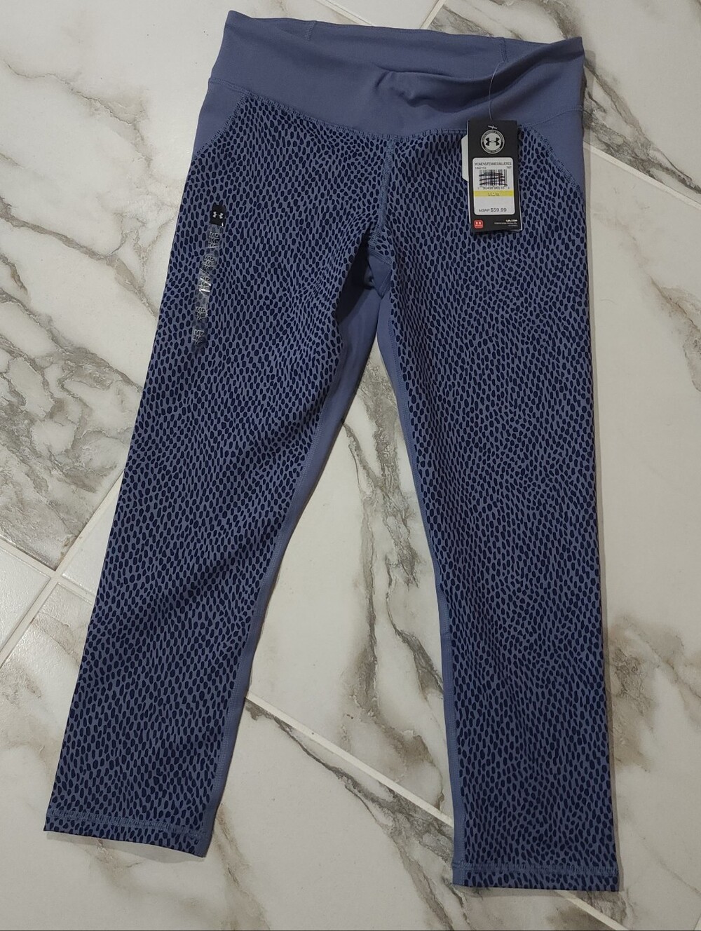 Womans Blue Under Armour Patterned Athletic Leggings